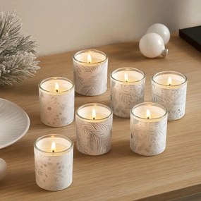 Świeczki zapachowe ze świątecznym nadrukiem, Ø 4,5 cm, 6 szt.