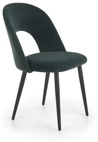 Krzesło tapicerowane K384 VELVET ciemno zielone HALMAR
