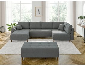 Szary podnóżek z materiału bouclé Ariella – Ropez