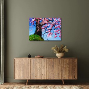 Obraz malowanego kwiatu wiśni (70x50 cm)