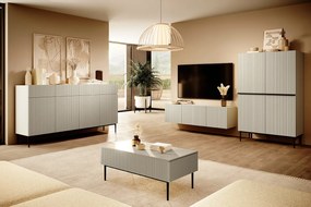 Komoda wysoka Nicole 100 cm - kaszmir / czarne nóżki