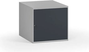 Wisząca szafka narzędziowa do stołów warsztatowych, zamek, 470 x 592 x 510 mm, grafitowy