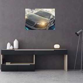 Obraz na szkle - samochód Audi - szary (70x50 cm)