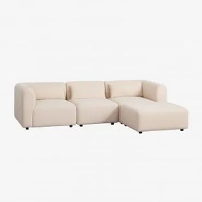 Sofa Modułowa 3-częściowa Z Pufą Fogler Chenille Kremowy Beż - Sklum