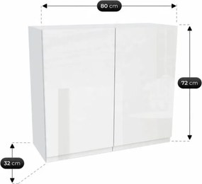 Zestaw Mebli Kuchennych MODERN 170 cm Biały Połysk Nowoczesny