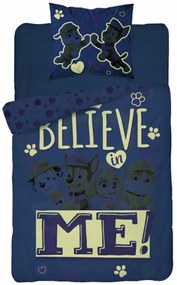 PrzytulneMieszkanie.pl PrzytulneMieszkanie.pl Świecąca pościel PAW PATROL Believe me szare Rozmiar pościeli: 70 x 80 cm | 140 x 200 cm
