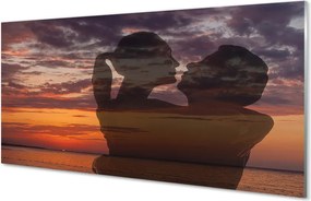 Panel szklany do Kuchni Ludzie nad Morzem pod Chmurami