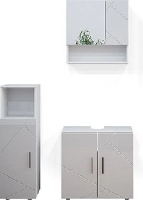 Zestaw mebli łazienkowych biały wysoki połysk 80x41x58.6 irma