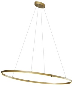 Designerska lampa wisząca mosiężna 120 cm z LED z 3-stopniowym ściemnianiem - OvalloDesignerski Oswietlenie wewnetrzne
