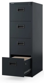 Metalowa szafa kartotekowa SARA V4, 460 x 1320 x 620 mm, antracytowa