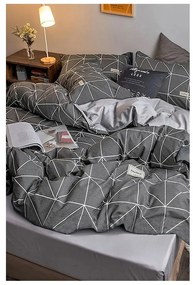 Ciemnoszara bawełniana pościel dwuosobowa z prześcieradłem 200x220 cm – Mila Home