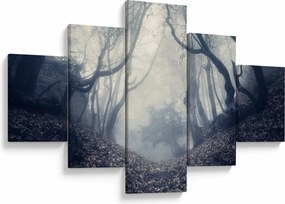 Obraz- Las we mgle (125x70 cm)