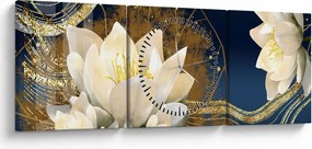 Obraz - Kolaż (z zegarem) (90x30 cm)