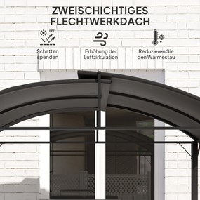 Outsunny Pawilon Grillowy, 2 Boczne Półki, Haki, Rama ze Stali, 1,1 x 2,3m, Ciemnoszary