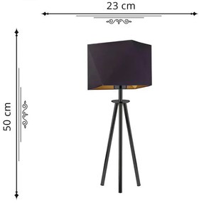 Lampka nocna do sypialni na czarnym stelażu - EX933-Soveta Tereza 3X