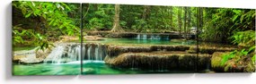 Obraz - Zielony wodospad (170x50 cm)