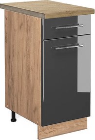 Szafka dolna do kuchni antracyt wysoki połysk 40x60x82 fame-line