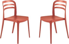 Zestaw 4 czerwonych krzeseł do jadalni „Guapa” z polipropylenu cm 50x51 82h