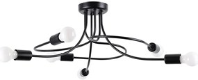 Czarna lampa sufitowa z wygiętymi ramionami loft - 4X A636 E1-R45