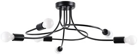 Czarna lampa sufitowa z wygiętymi ramionami loft - A636-Ewiltons