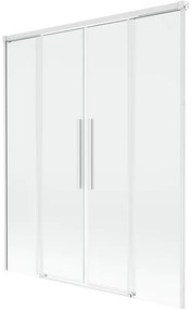 Mexen Rox parawan nawannowy 2-skrzydłowy rozsuwany 140 x 150 cm, transparent, biały - 8C9-140-002-20-00