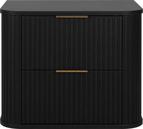 Szafka łazienkowa, matowa czerń, złoty uchwyt, 41,5 x 60 x 51,7 cm