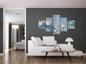 Obraz - Niebieskie kwiaty (125x70 cm)