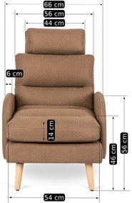 Fotel Wypoczynkowy HENRY z Podnóżkiem Brązowy Nowoczesny Loftowy