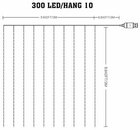 Kurtyna Wizard Pchełka 3*3m 300LED RGB