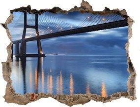 Fototapeta dziura na ścianę 3d Oświetlony most