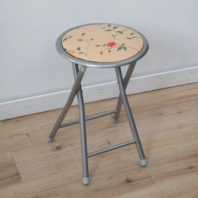 Stołek składany metalowy Flower Ecru 30 cm PATIO