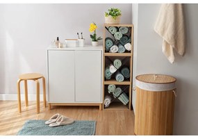Okrągły bambusowy kosz na bieliznę Compactor Round