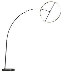 Luk Designerska lampa łukowa podłogowa czarna z LED z 3-stopniowym ściemnianiem - AnelloDesignerski Oswietlenie wewnetrzne