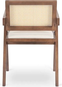 Krzesło Drewniane MADERA 2 Orzech/Beż Ażurowe Klasyczne Retro