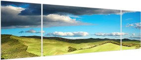Obraz - Zielony krajobraz ze wzgórzami (170x50 cm)