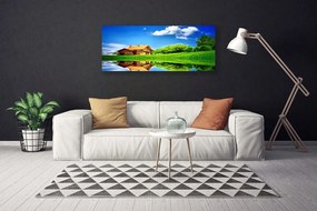 Obraz na płótnie Domek nad Cichym Jeziorem