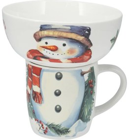 Zestaw śniadaniowy Bałwan, 2 szt., porcelana