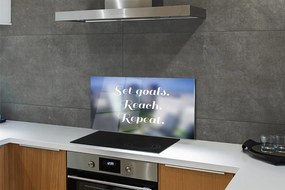 Szklany Panel Klasyczny Biały Napis