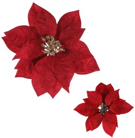 Sztuczny kwiat Poinsettia, czerwony, średnica 20cm