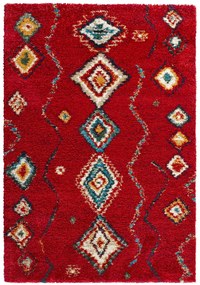 Dywan shaggy Nomadic Etno czerwony 80 cm x 150 cm