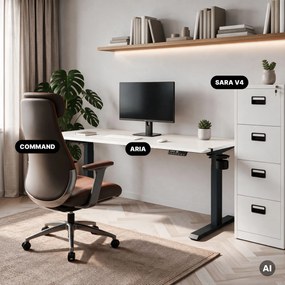 Biurko elektryczne z regulacją wysokości ergonomiczne antracytowo-białe, 1600x800 mm: ARIA