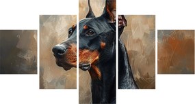 Obraz - Portret Dobrmana (125x70 cm)