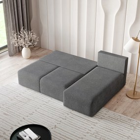 Masseno Narożnik TRAMA z funkcją spania i pojemnikiem na pościel Narozniki L, Rozkładana sofa - Szary, NEVE 90