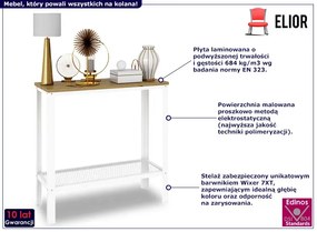 Minimalistyczna Konsola Biały + Dąb Artisan T4-B39