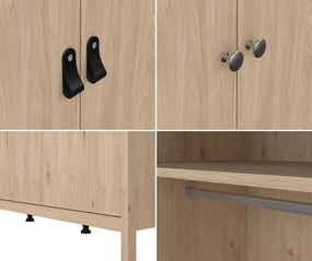 Trzydrzwiowa szafa na ubrania Madrid 3D, jackson hickory