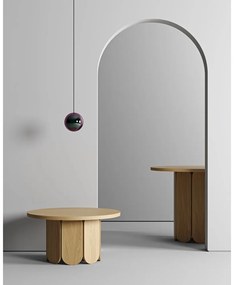 Naturalny okrągły stolik z blatem w dekorze dębu 78x78 cm Soft – Woodman