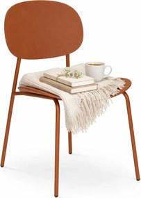 Minimalistyczne brązowe krzesło z metalowymi nogami Z2-R48