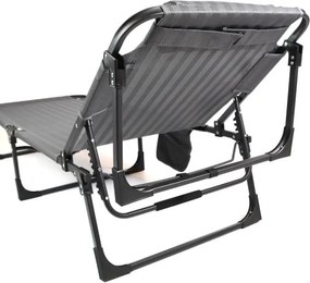Składany leżak z poduszką, szary, wymiary: 189 x 63 x 34 cm.