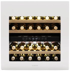 Klarstein Rhone 59cm 36 Butelek Winiarka do Zabudowy Dwustrefowa Biały