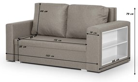 Sofa kanapa 2 os z funkcją spania MILO1 Musztardowy